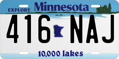 MN license plate 416NAJ