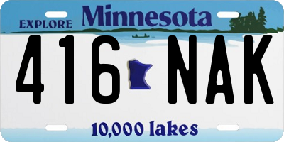MN license plate 416NAK