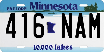 MN license plate 416NAM