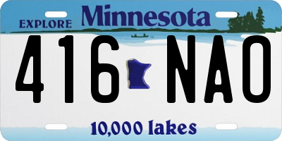 MN license plate 416NAO