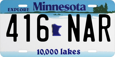 MN license plate 416NAR