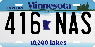 MN license plate 416NAS