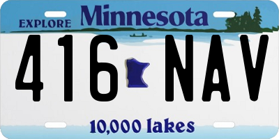 MN license plate 416NAV