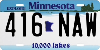 MN license plate 416NAW