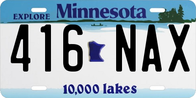 MN license plate 416NAX