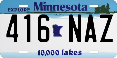 MN license plate 416NAZ