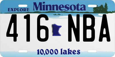 MN license plate 416NBA