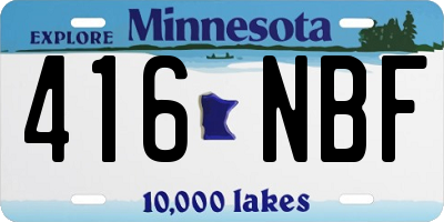 MN license plate 416NBF