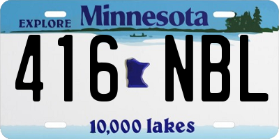 MN license plate 416NBL