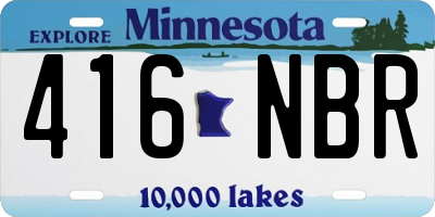 MN license plate 416NBR