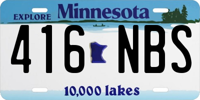 MN license plate 416NBS