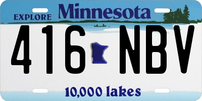 MN license plate 416NBV