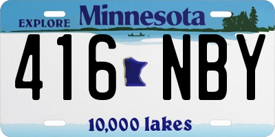 MN license plate 416NBY