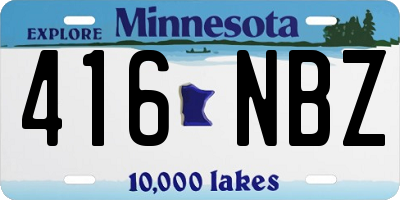 MN license plate 416NBZ