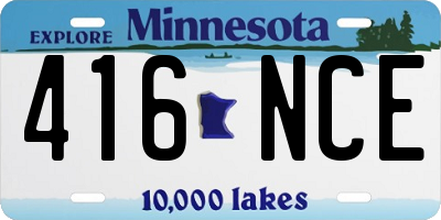 MN license plate 416NCE