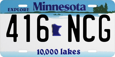 MN license plate 416NCG