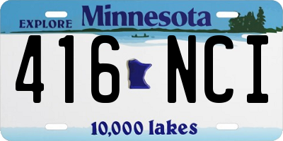 MN license plate 416NCI