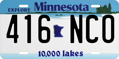 MN license plate 416NCO