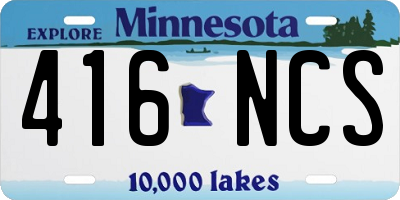 MN license plate 416NCS