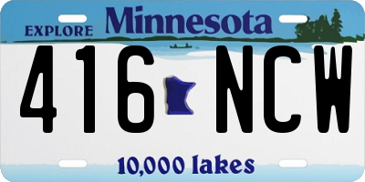 MN license plate 416NCW