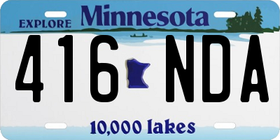 MN license plate 416NDA
