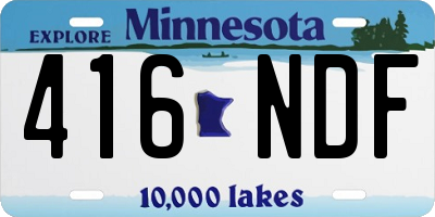 MN license plate 416NDF