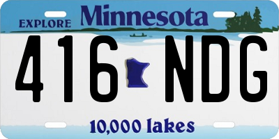 MN license plate 416NDG