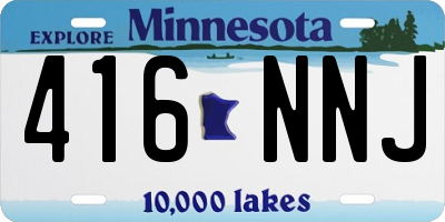MN license plate 416NNJ
