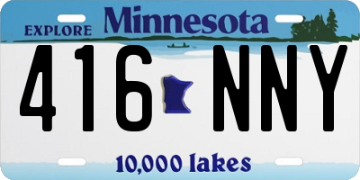 MN license plate 416NNY