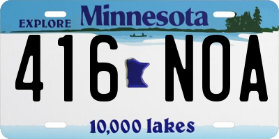 MN license plate 416NOA