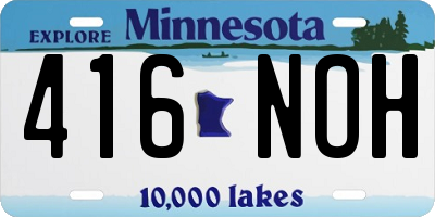 MN license plate 416NOH