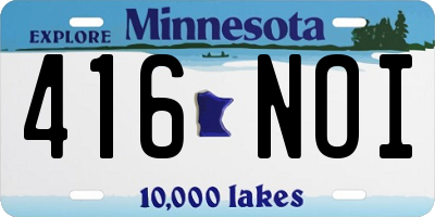 MN license plate 416NOI
