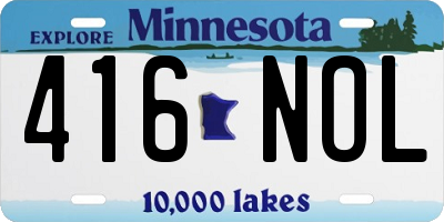 MN license plate 416NOL