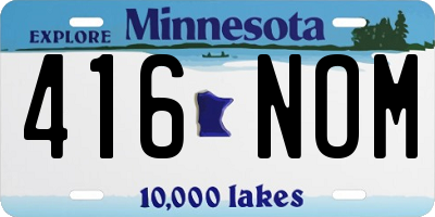 MN license plate 416NOM