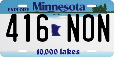 MN license plate 416NON
