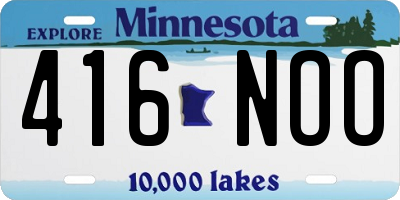 MN license plate 416NOO