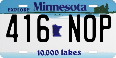 MN license plate 416NOP