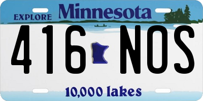 MN license plate 416NOS