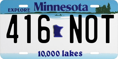 MN license plate 416NOT