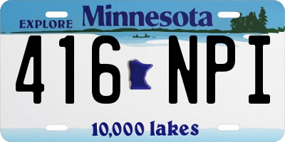 MN license plate 416NPI