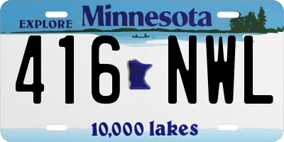 MN license plate 416NWL