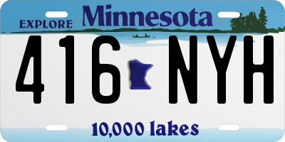 MN license plate 416NYH