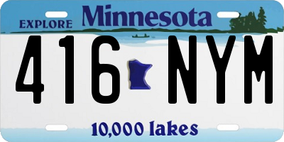 MN license plate 416NYM