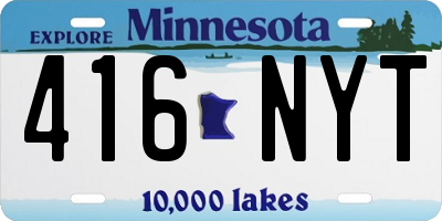 MN license plate 416NYT