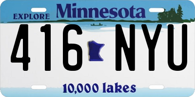 MN license plate 416NYU
