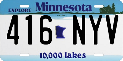 MN license plate 416NYV