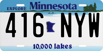 MN license plate 416NYW
