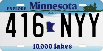 MN license plate 416NYY