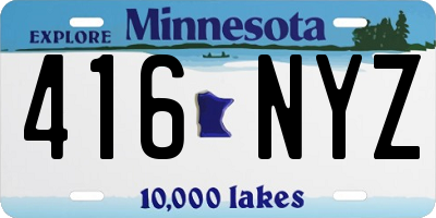 MN license plate 416NYZ