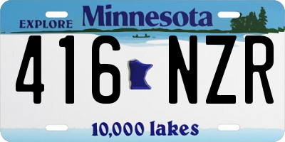 MN license plate 416NZR